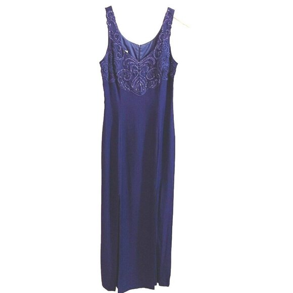 Scott McClintock Women's Sequin Formal Dress Maxi Size 10 Purple Vintage 80s USA - Picture 1 of 16